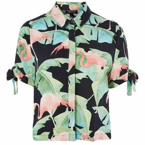 Topshop Flamingo Print Shirt